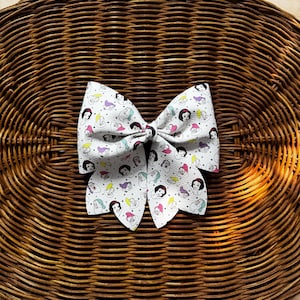 Princess Faux Leather Hair Bow: Girls 4.5&quot; Hair Accessory