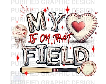 Baseball Mama PNG: Heart on Field Clipart (Digital File)