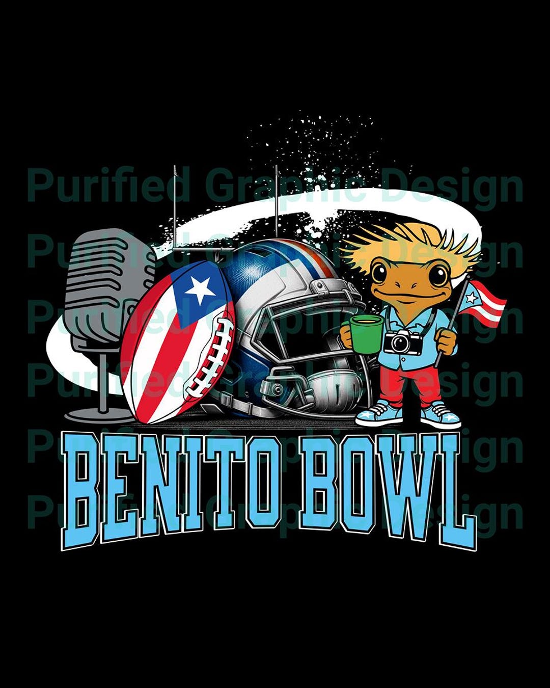 Benito Rivers Rico Meme Benito Bowl Puerto Rico Football Design PNG DTF Sublimation – Game Day ...
