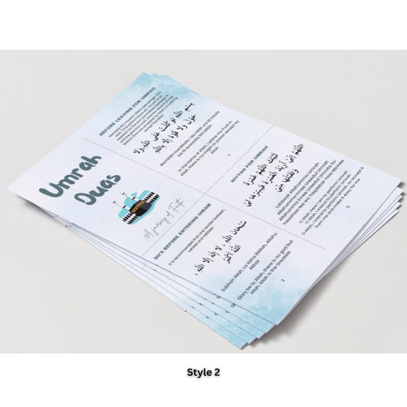 Umrah Dua Flashcards: Printable Islamic Pilgrimage Prayers (digital ...