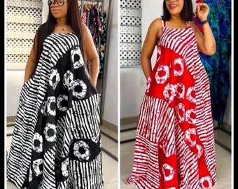 Afrikaanse printjurk, trouwjurk van Ankara, Afrikaanse print bruidjurk, Afrikaanse zeemeerminjurk, Afrikaanse print uitlopende midi maxi-jurk, bubu-jurk