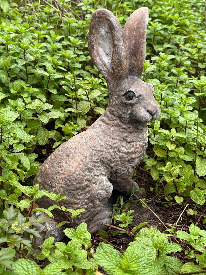 Concrete Outdoor Rabbit Sculpture - Etsy