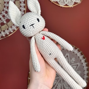 Crochet Bunny Doll – Handmade Amigurumi Toy| Animal Plush| Stuffed Rabbit| Cute Bunny Gift| Soft Toy Gift| Baby Shower Gift| Nursery Decor