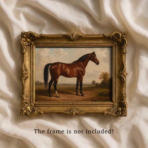 ヴィンテージの馬の絵画：アンティークの乗馬アートプリント、農家風インテリア