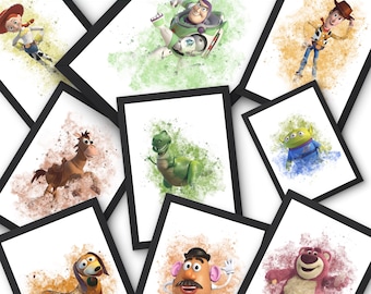 Toy Story Watercolor Prints | Kids Room Decor (Set of 10, Digital Download)