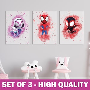 Watercolor Spider Hero Watercolor Portrait | Superhero PNG Digital Download Cute Spider Art |