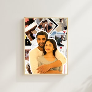 Personalized Couple Photo Collage | Photo Frame Multiple Photos | Unique Gift For Him\Her | Wedding Prints | Couple Photo Collage frame