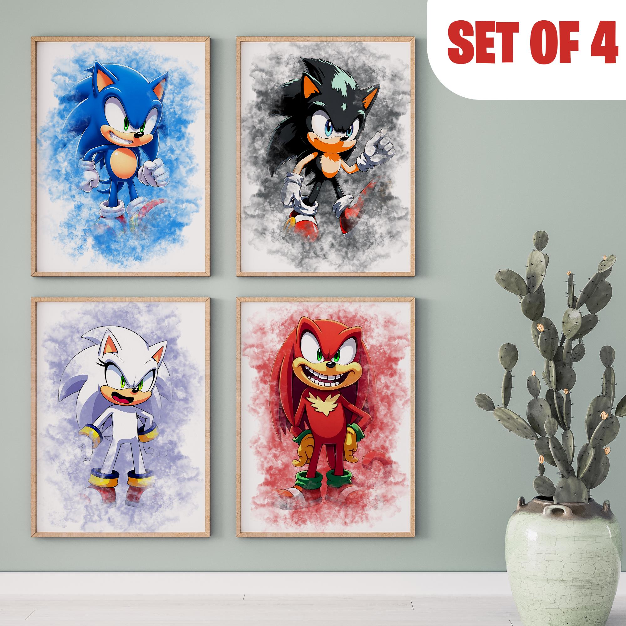 Sonic the Hedgehog Watercolor Poster Set: Kids Room Decor (digital ...