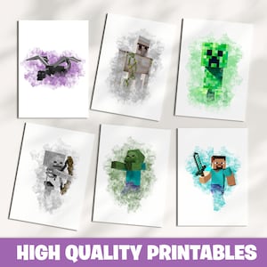 Set of 6 Watercolor Video Game Wall Art Prints – Digital Download for Boys Room, Nursery, Playroom – Gamer Gift, Boho Decor, Best gift 2025