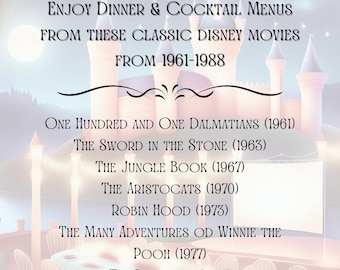Classic Disney THEMED Cookbook (recipes, cocktails, mocktails, and more)