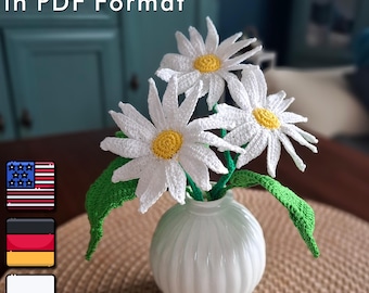 PDF-haakpatroon: Madeliefjes – DIY-bloemen, decoratie, cadeau