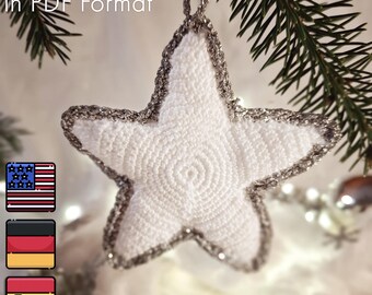 Gehaakt sterornamentpatroon – PDF-download – DIY stap-voor-stap instructies
