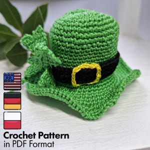 Virkmönster - St. Patrick's Day-hatt med shamrock - PDF-nedladdning