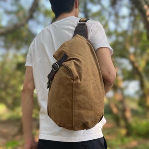 Bolso bandolera de lona y cuero hecho a mano / Regalo único para él o para ella / Elegante bolso bandolera en 4 colores