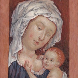 Icoon van de Moeder Gods, met de hand beschilderd.