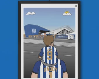 Personalized Football Dad and Lad Print | Custom Team Artwork