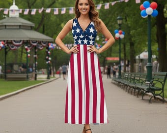 chinese dress ladies American Flag Maxi Skirt