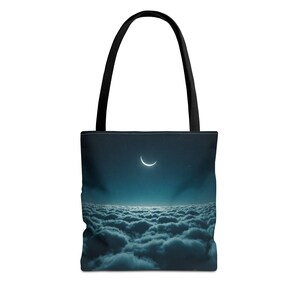 Dreamy Moonlight Tote Bag - Celestial Aesthetic Reusable Bag for Women | Whimsical Beach, Work & Shopping Tote | Gift for Nature Lovers