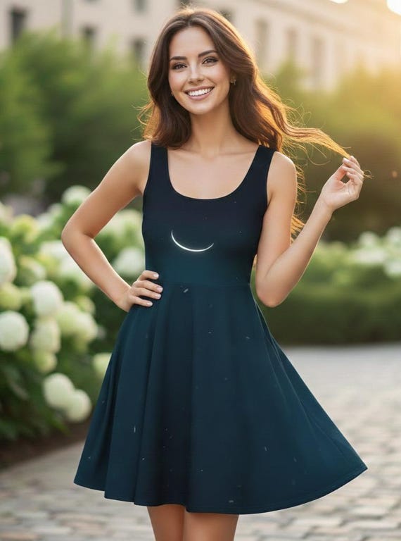 Celestial Starry Night Skater Dress: Festival Asymmetrical Skirt