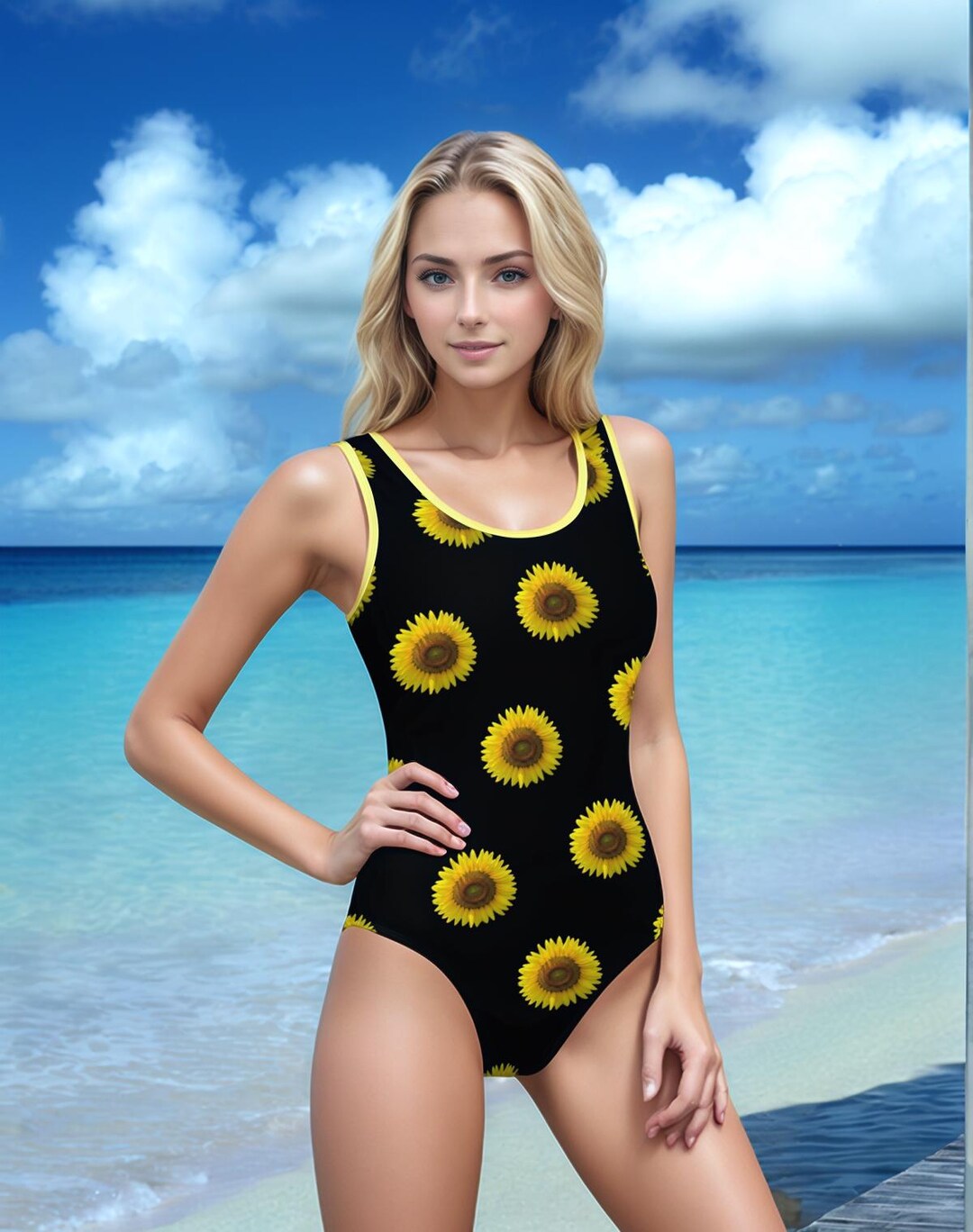 Women's One Piece Swimsuit | Flower Power