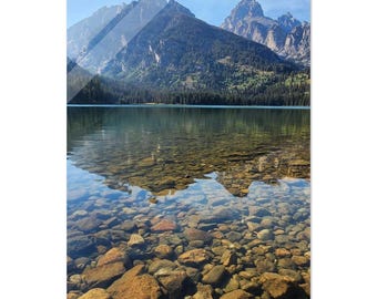 Vibrant Acrylic Print of Pristine Mountain Lake – Grand Teton National Park Wall Art, Wyoming, scenic photo, gift for nature lover, scenic