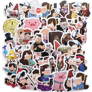 GRAVITY FALLS Stickers, Waterproof, Reusable vinyl Stickers for Laptop, Water Bottles, Suitcase, and more. Matte laminate.