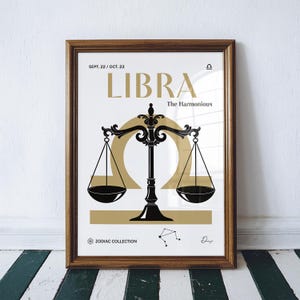 Libra Zodiac Sign Wall Art | Libra Printable Poster | Libra Sign Wall Decor | Horoscope Printable Gift | Instant Download Graphic Poster