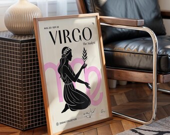 Virgo Zodiac Sign Colorful Poster | Minimalist 