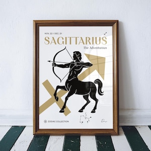 Sagittarius Zodiac Sign Printable Poster | Sagittarius Horoscope Wall Art | Digital Download Graphic Poster | Sagittarius Printable Gifts