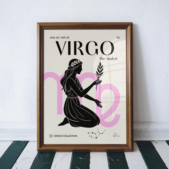 MAGIS VIRGOLA アートデザインポスター&フレーム Virgo Zodiac Sign Colorful Poster | Minimalist 