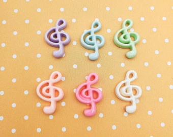 Treble Clef Music Embellishment Cabochon Flat Back
