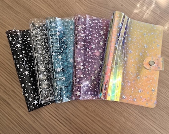 Cosmic Stars Iridescent A6 Binder (size: 7.25x5x1 inches)
