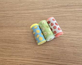 Set of 3 Fruit Erasers (Lemon, Strawberry, Pear)