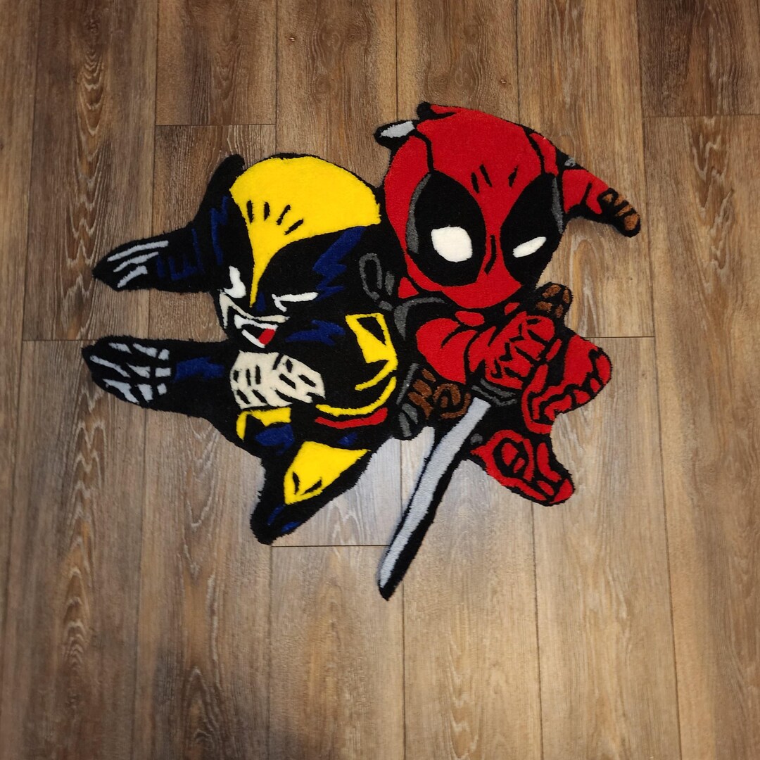 Wolverine and Deadpool Chibi Hand Tufted Rug - Etsy