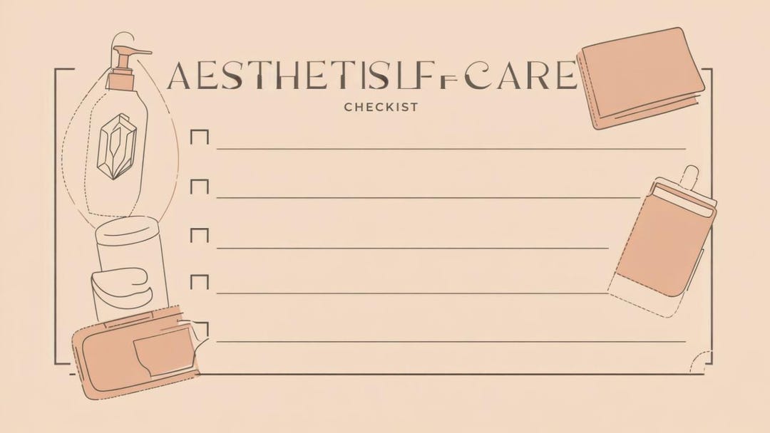 Aesthetic Self-care Checklist | Beige Pink Printable | Cute Skincare ...