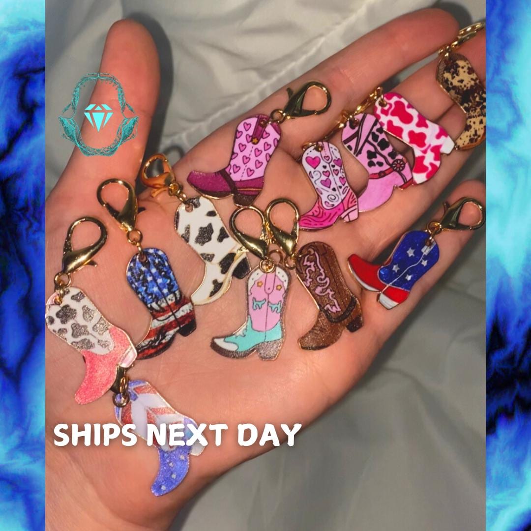 Restock*western Cowboy Boot Keychain | Stainless Steel Boot Charm ...