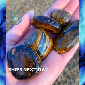Tiger Eye Tumbled Stone Set - Natural Healing Crystal, Grounding Energy, Protection, Meditation, Perfect Gift for Crystal Lovers