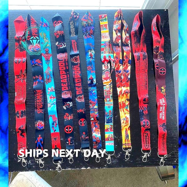 Marvel Lanyards | Spider-Man, Deadpool, Avengers Styles | ID Holder, Hero Gift, Comic Fans & Collectors | Ships Next Day