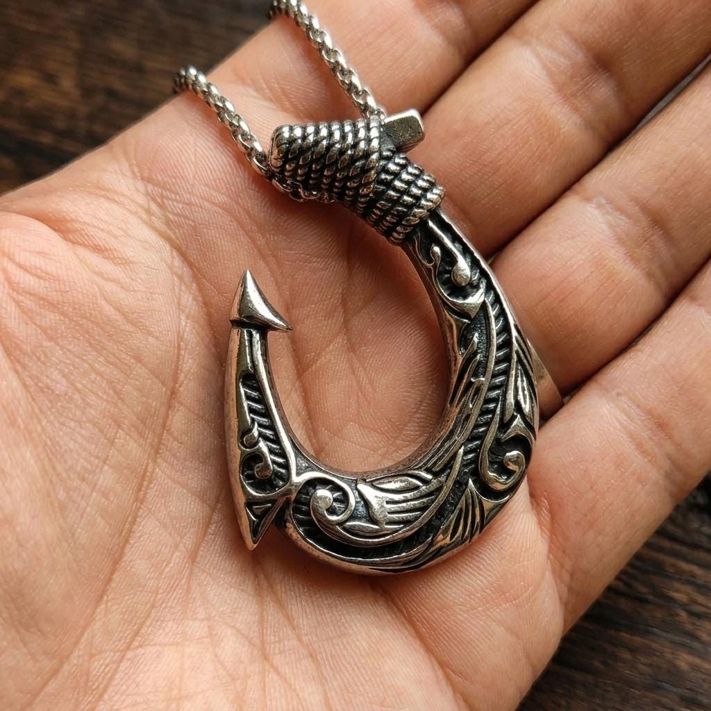 Fish Hook Necklace - Etsy