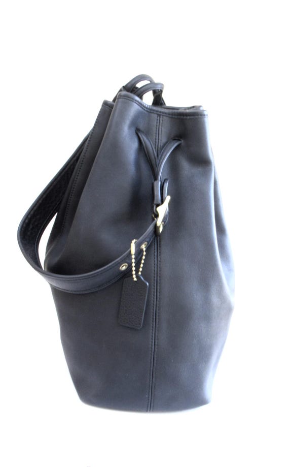 Vintage Coach Legacy Drawstring Bag USA  Black Leather
