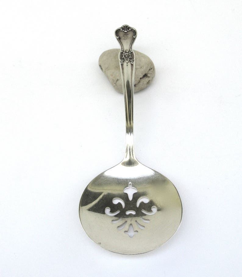 Vintage tomato serversilver slotted serving spoon Etsy