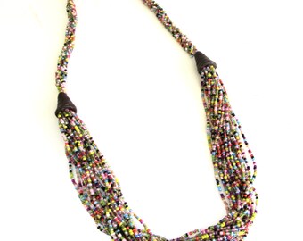 Kenyan african statement necklace   ...  colorful glass beaded necklace  ...   kenya aftica