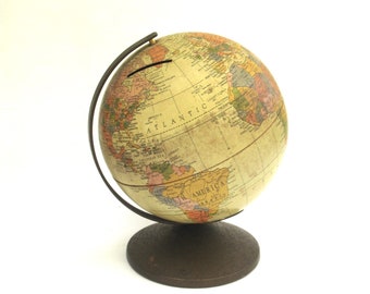 vintage world globe coin bank ... the revere ... replogle globe coin bank ... nostalgia