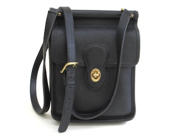 vintage coach black leather Murphy Willis  bag   ...  classic compact shoulder turnlock bag  ...   crossbody