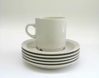 ARABIA  Kesti ...  white porcelain coffee cup and sauce  ...  Finnish ceramic cup  saucer ... Scandinavian mid century modern  ...  Finland