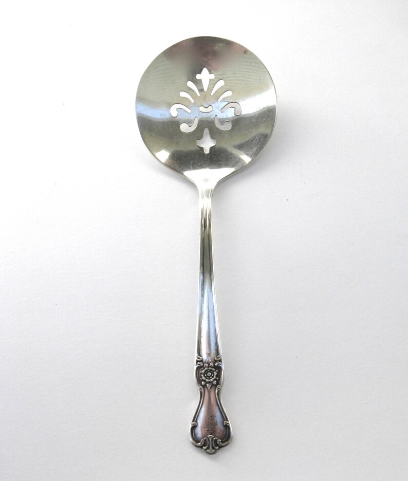 Vintage tomato serversilver slotted serving spoon Etsy