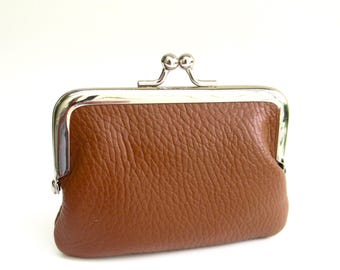 Coach Vintage British Tan Double Kisslock Change/coin Purse 7180