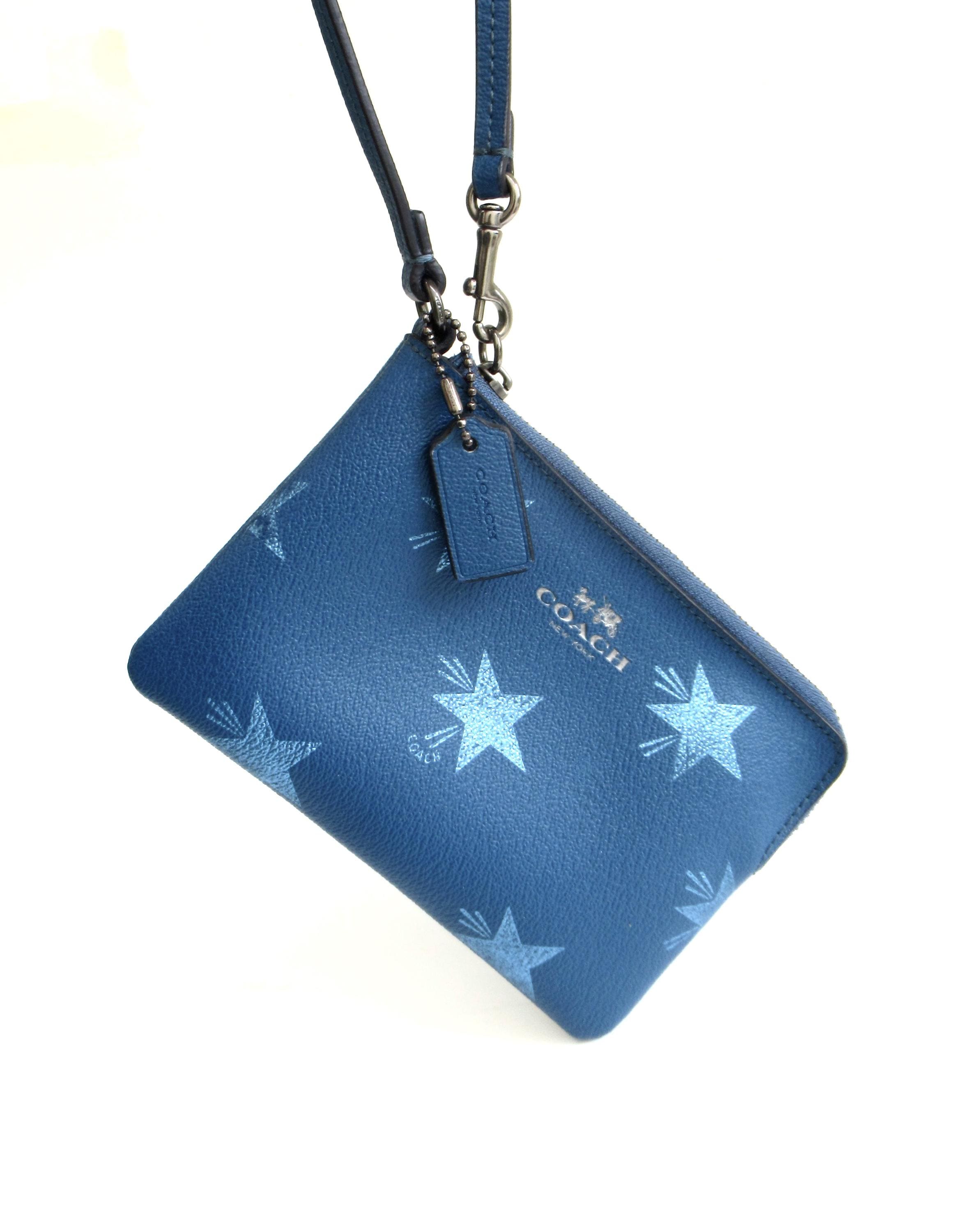 Coach Blue Wristlet Coach Teal Blue Pebble Leather Double Zip Wristlet Wallet  main image 4