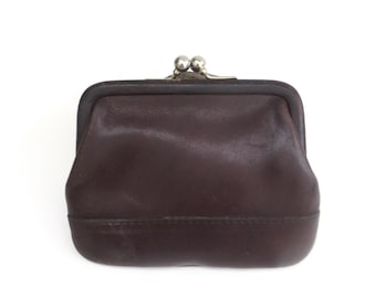 Vintage Coach Change Purse Black がま口 COACH VINTAGE BLACK/RED LEATHER KISSLOCK COIN PURSE With Hang tag