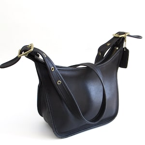 Vintage Coach Janice Bag  Black Leather Shoulder Bag